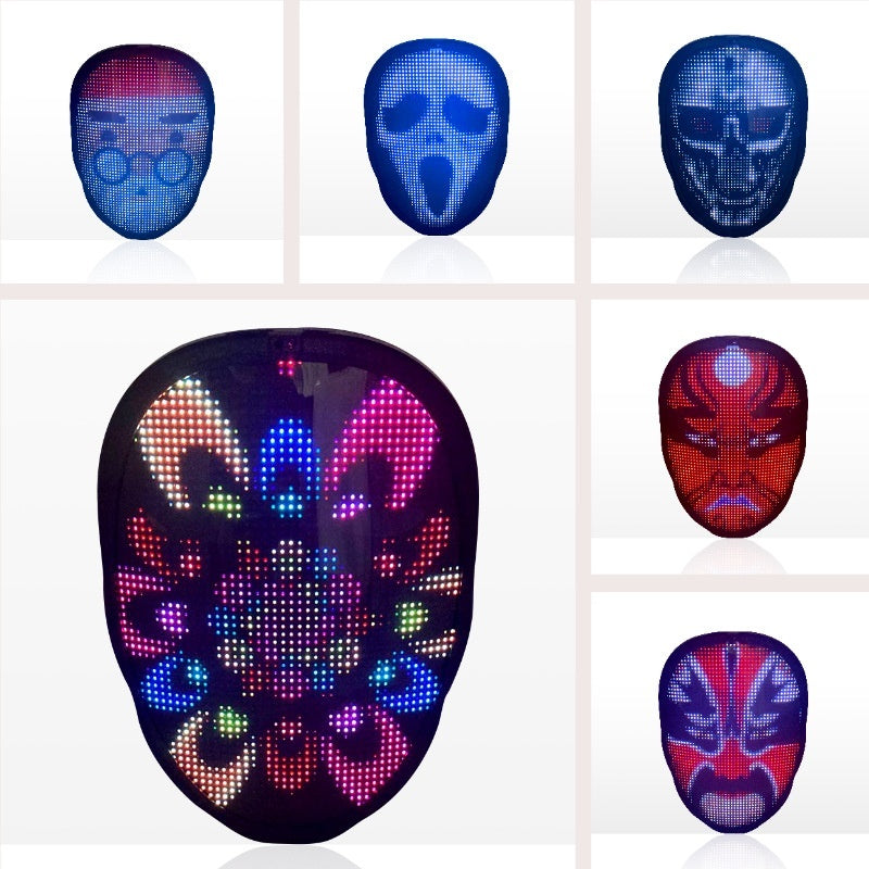 Halloween LED Luminous Face Changing Party Mask