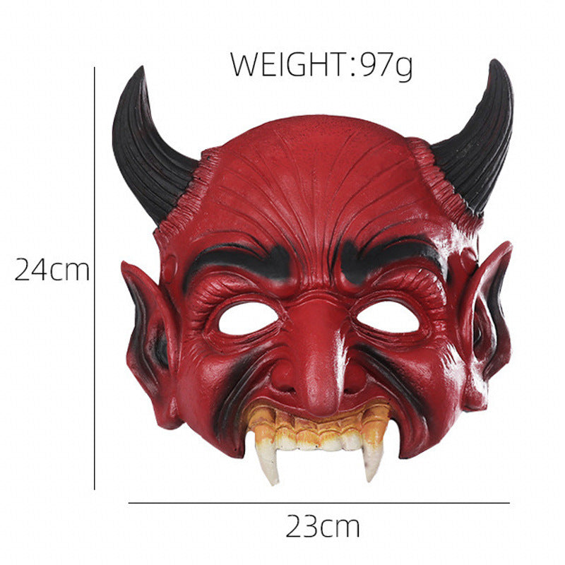 Halloween Horn Evil Face Ghost Head Mask