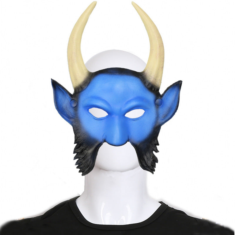 Halloween Horn Evil Face Ghost Head Mask