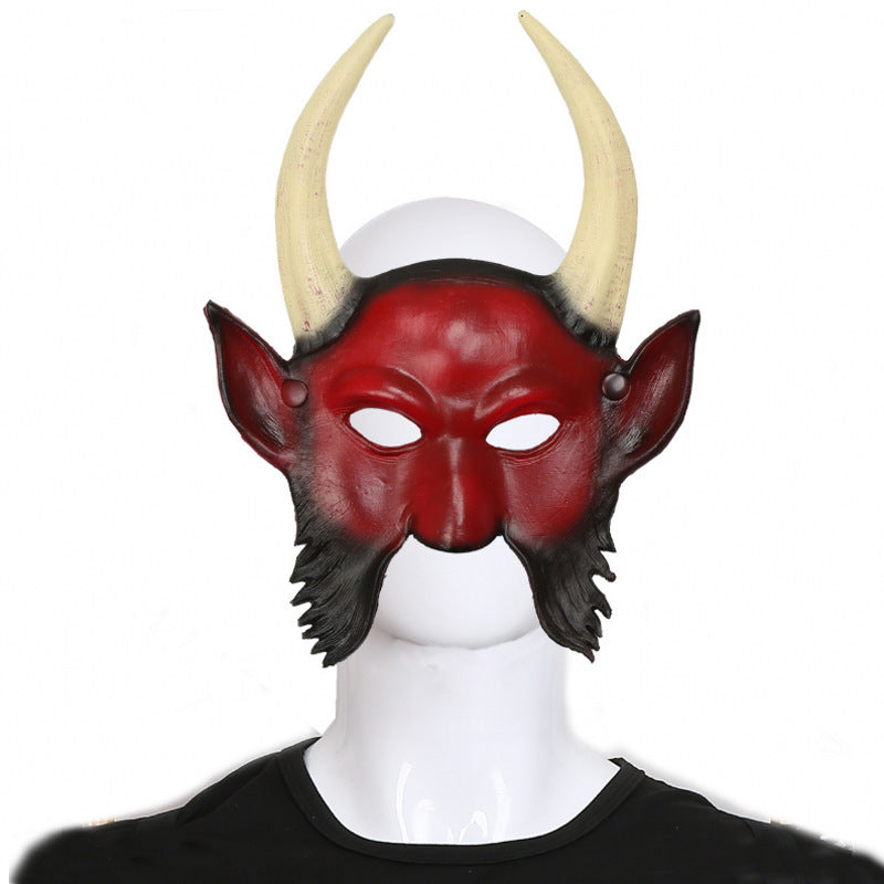 Halloween Horn Evil Face Ghost Head Mask