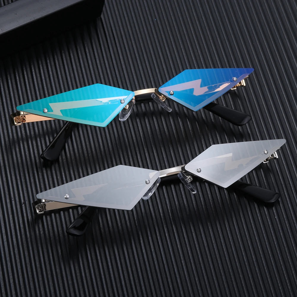 Rimless Sunglasses Diamond Shape Trending Vintage HELLOWEEN Sunglasses