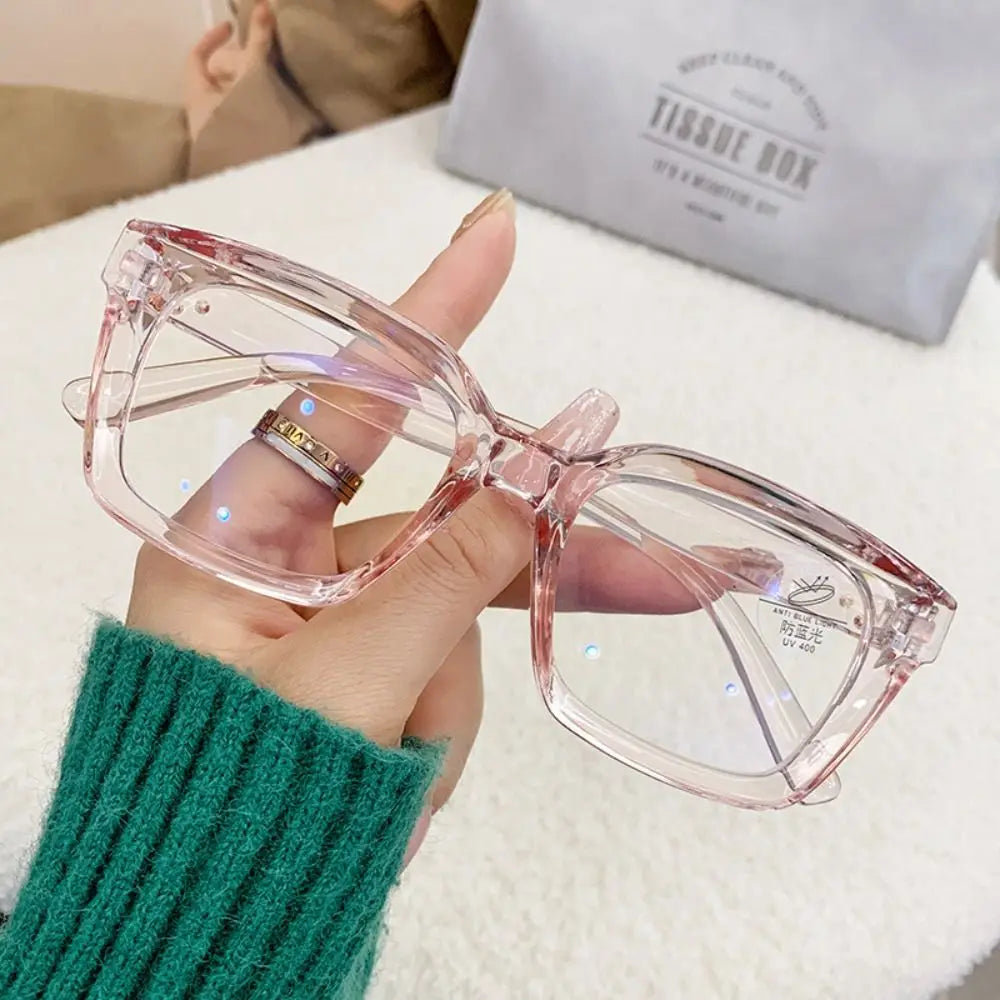 Oversized Square Anti-Blue Light Transparent Frame for Myopia Sunglasses