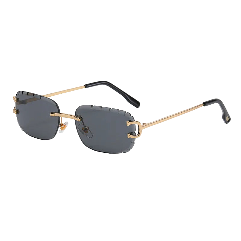 Rimless Rectangle Anti-Glare Cut Edge Sunglasses