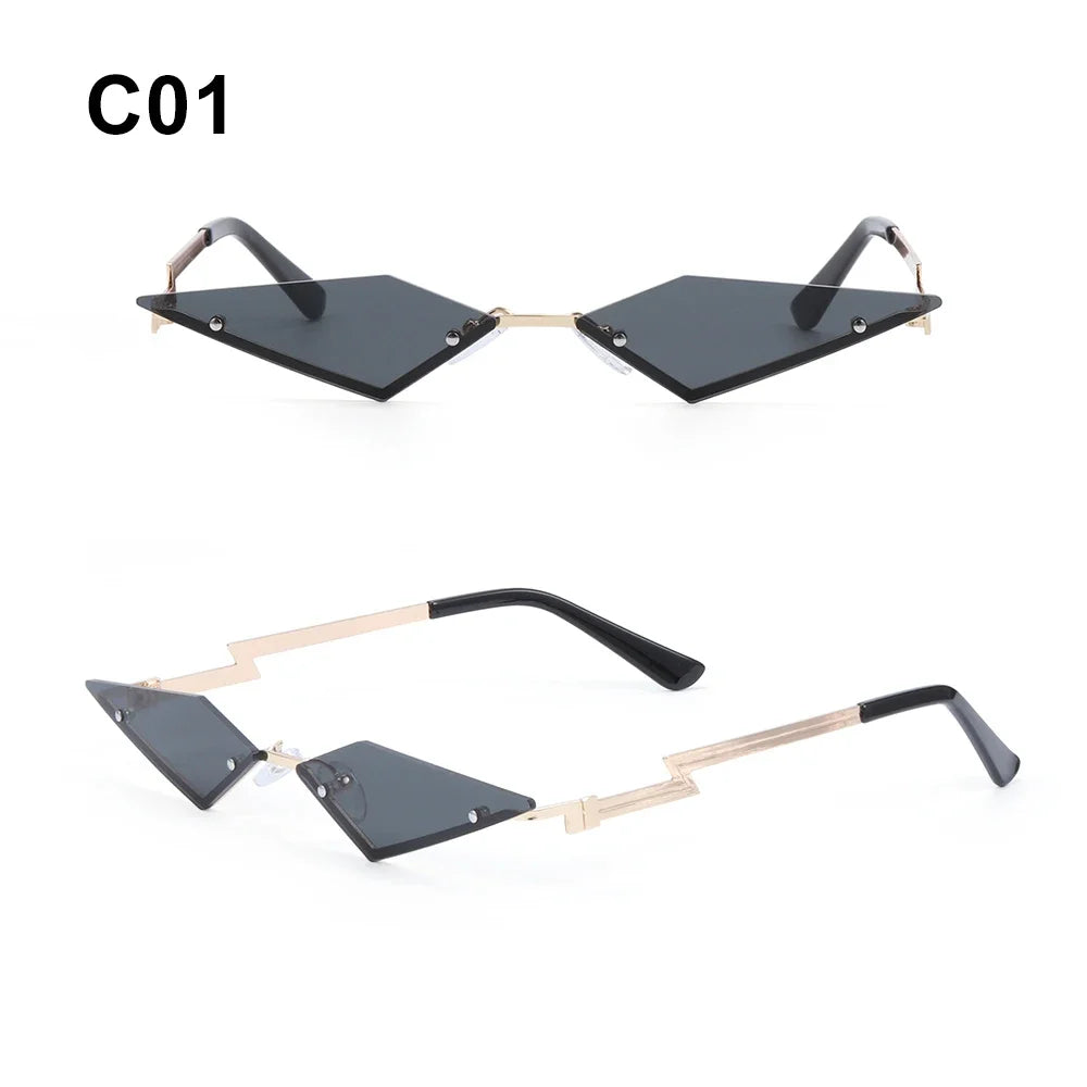 Rimless Sunglasses Diamond Shape Trending Vintage HELLOWEEN Sunglasses