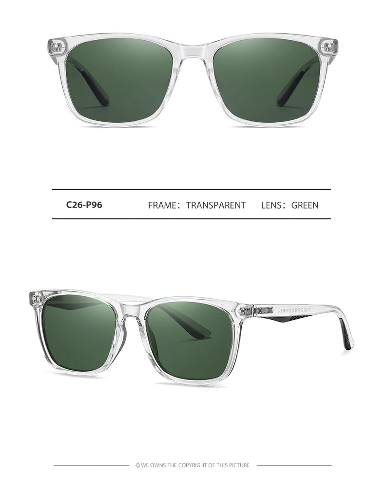 Retro Transparent Korean Square Polarized Sunglasses