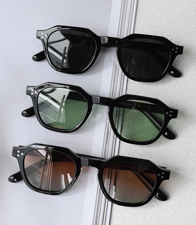 Peekaboo Korean Retro TR90 Polygon Polarized Sunglasses