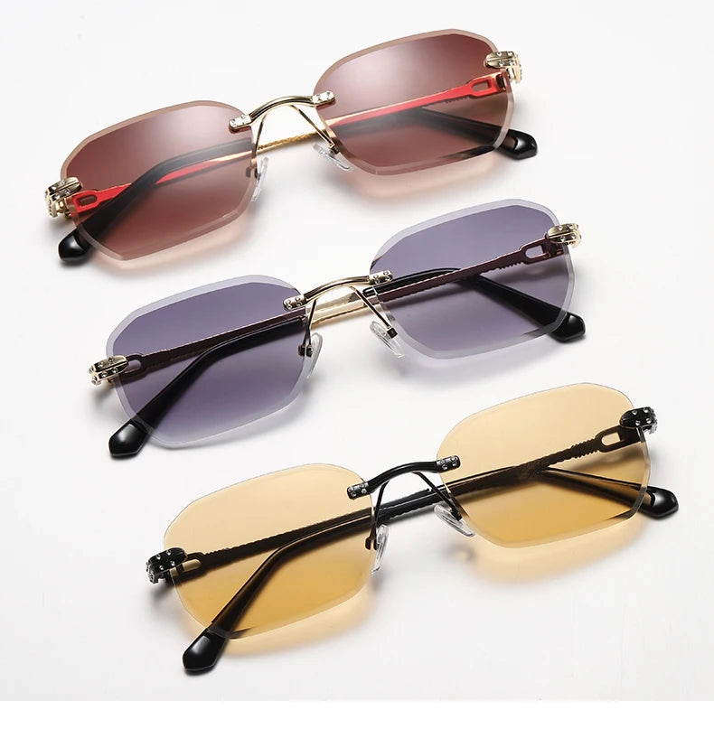 Hiking Rimless Square Anti Light Glasses