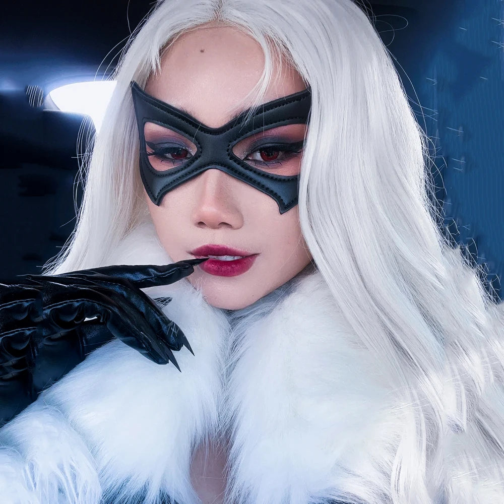 Black Gothic Punk Sexy Cat Leather Eye Mask