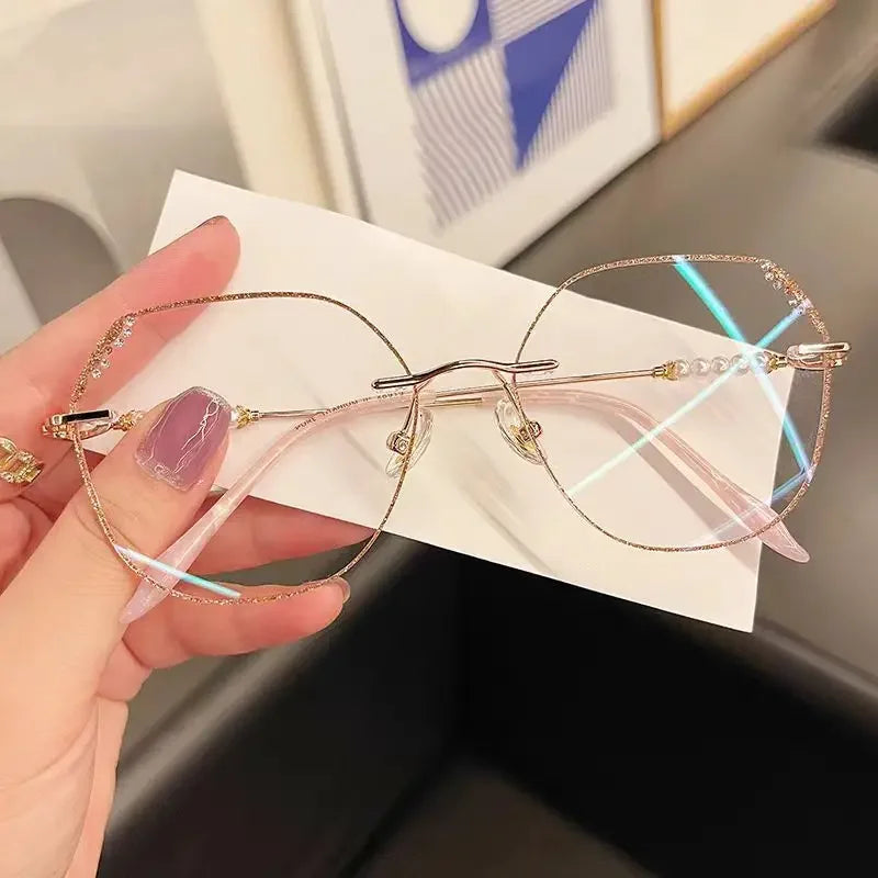 Diamond Rimless Presbyopia Glasses – Large Frame