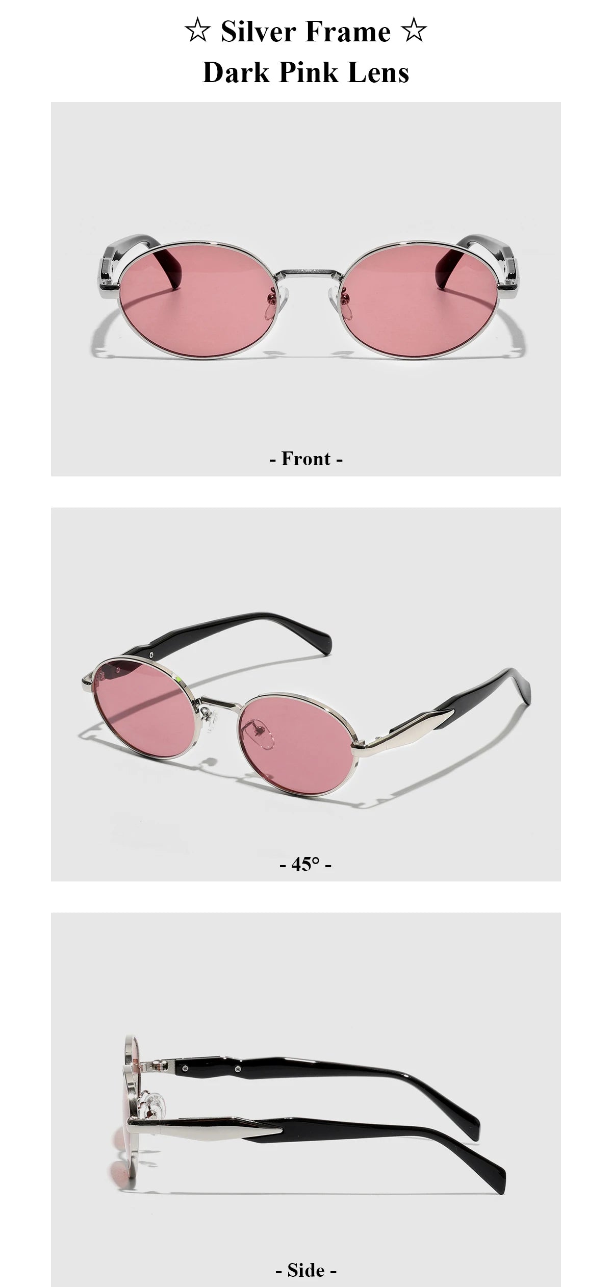 Luxury Metal Frame Cat Eye Oval Women's Sunglasses