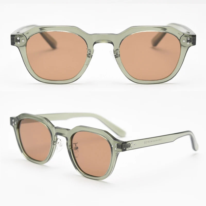 Peekaboo Korean Retro TR90 Polygon Polarized Sunglasses