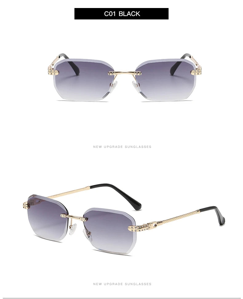 Hiking Rimless Square Anti Light Glasses