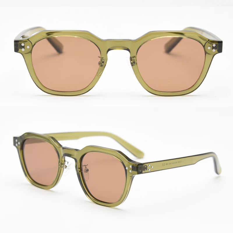 Peekaboo Korean Retro TR90 Polygon Polarized Sunglasses