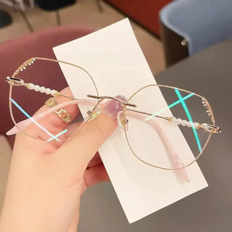 Diamond Rimless Presbyopia Glasses – Large Frame
