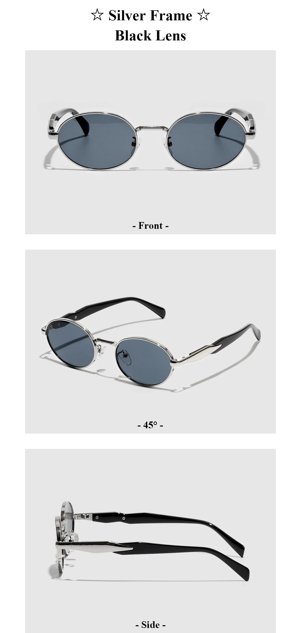 Luxury Metal Frame Cat Eye Oval Women's Sunglasses