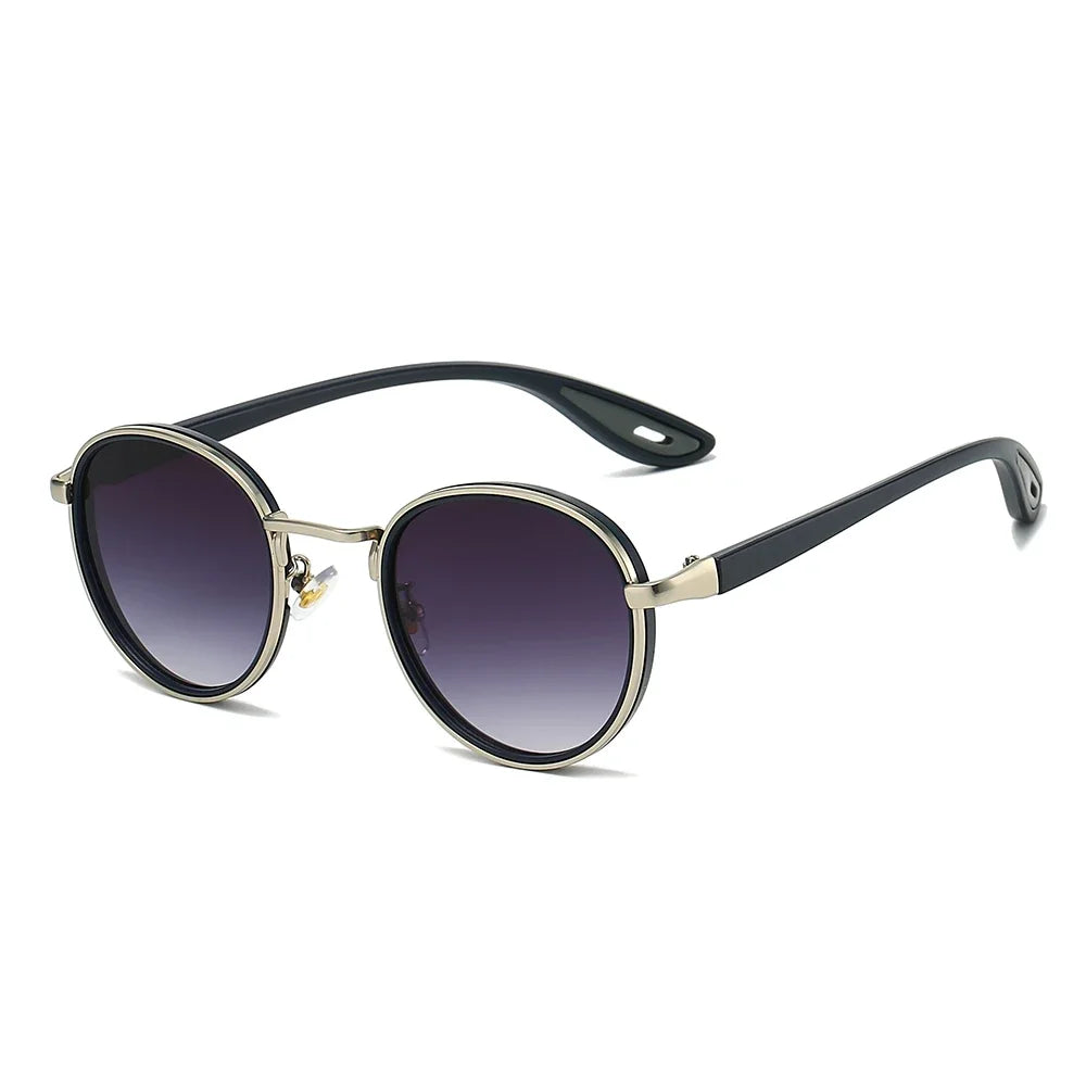 Unisex Vintage Round Metal – Luxury Punk Fashion Sunglasses