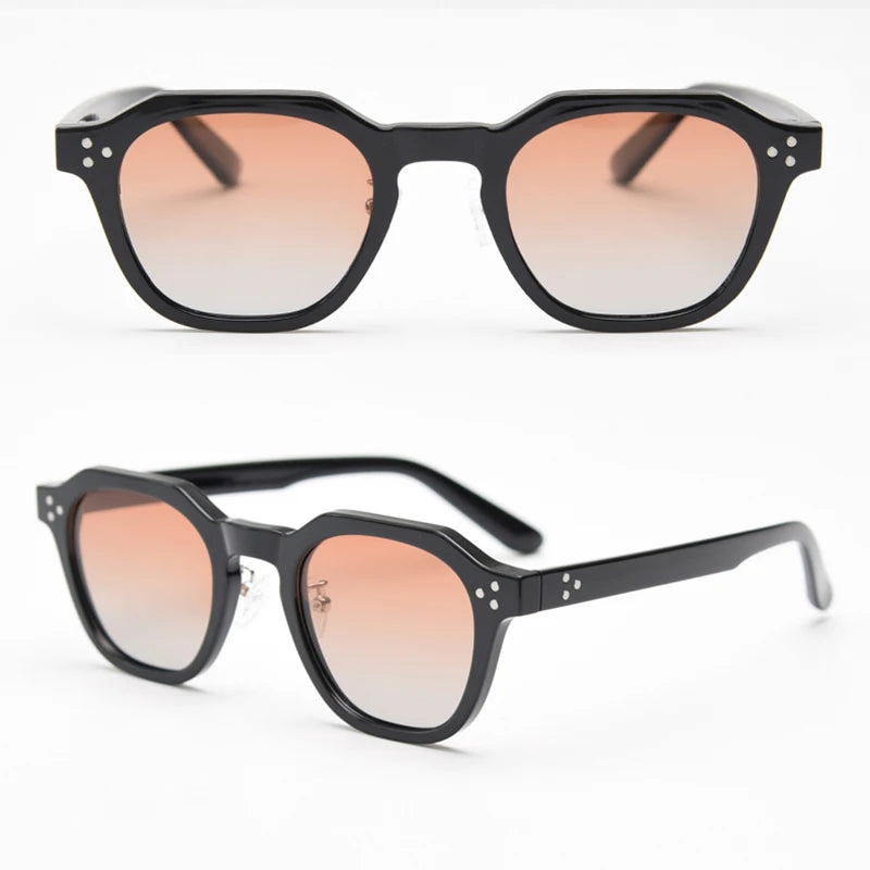 Peekaboo Korean Retro TR90 Polygon Polarized Sunglasses