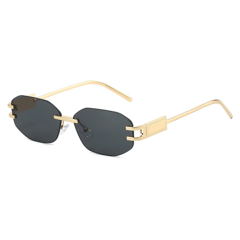 Retro Frameless Trendy Fashion Brand Sun Glasses