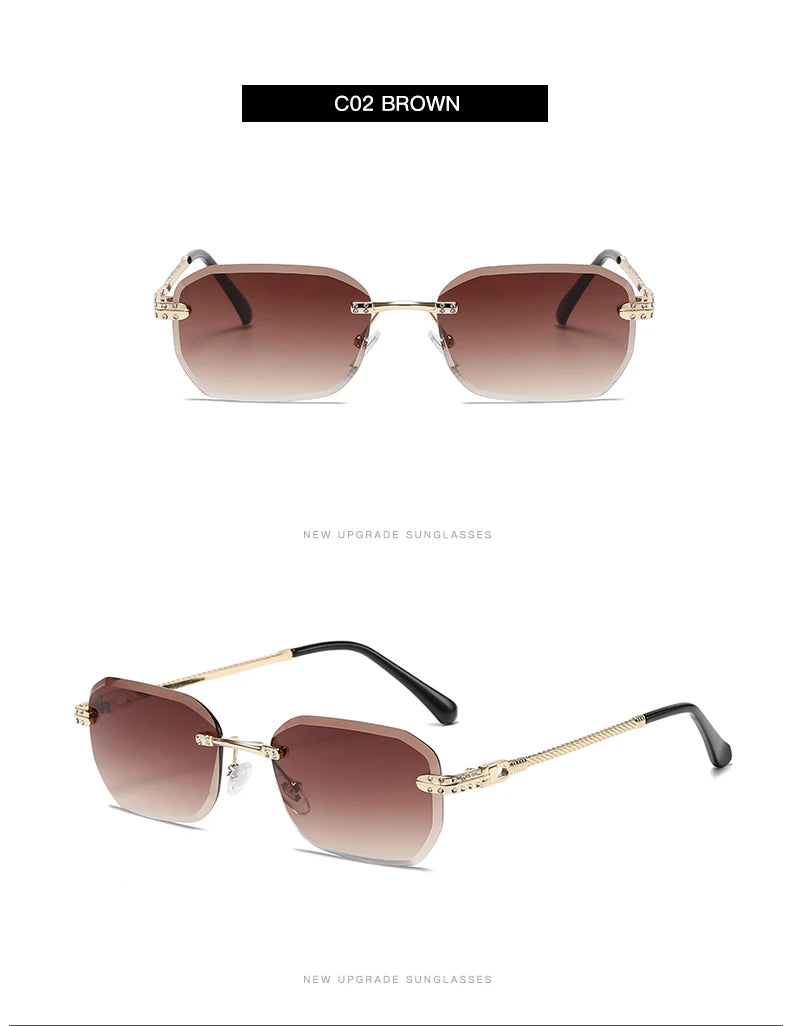 Hiking Rimless Square Anti Light Glasses