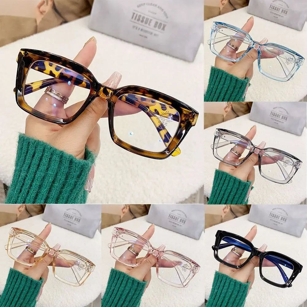 Oversized Square Anti-Blue Light Transparent Frame for Myopia Sunglasses