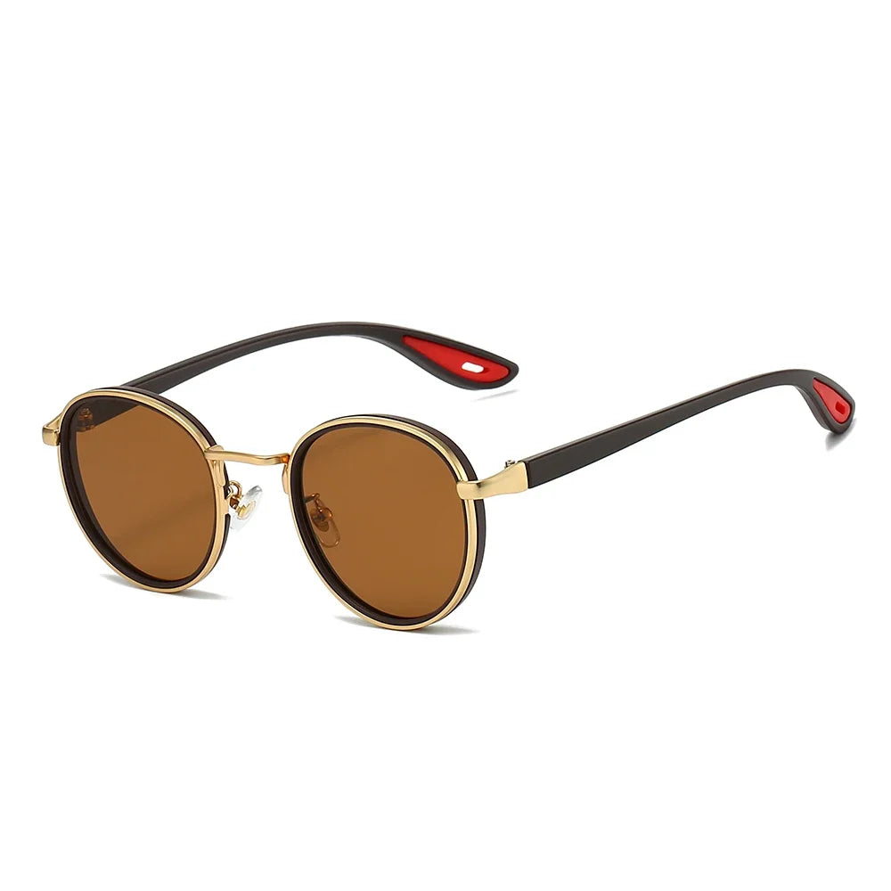 Unisex Vintage Round Metal – Luxury Punk Fashion Sunglasses