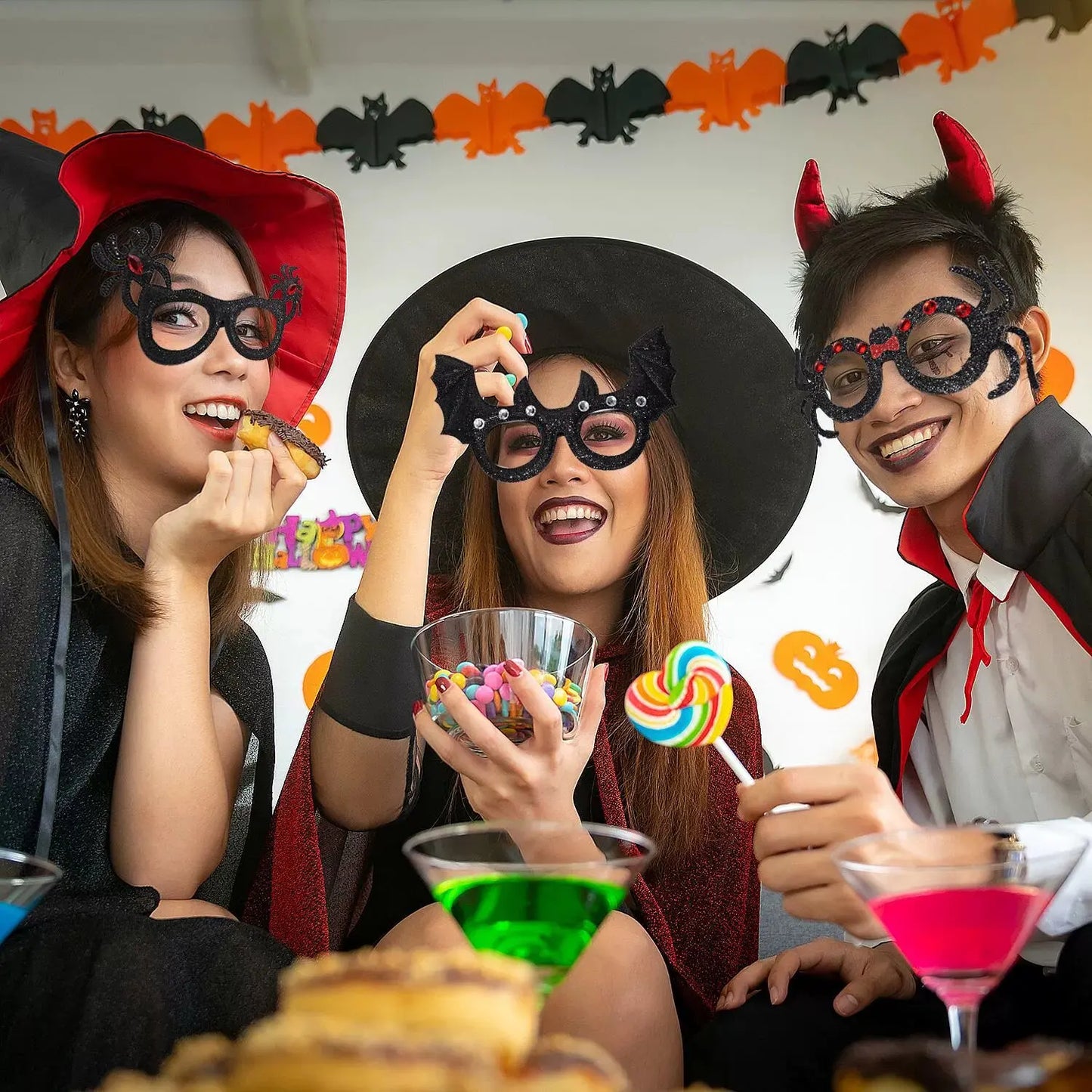 Pumpkin Ghost Unique Halloween Glasses