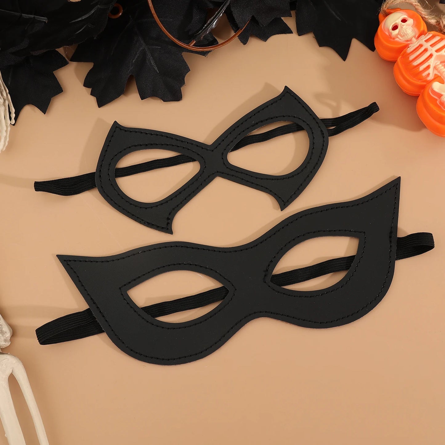 Half Face Mask Elastic Band Black Eye Mask Halloween Party