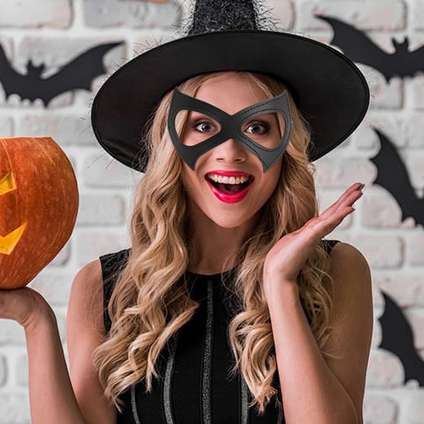 Half Face Mask Elastic Band Black Eye Mask Halloween Party