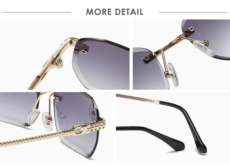 Hiking Rimless Square Anti Light Glasses