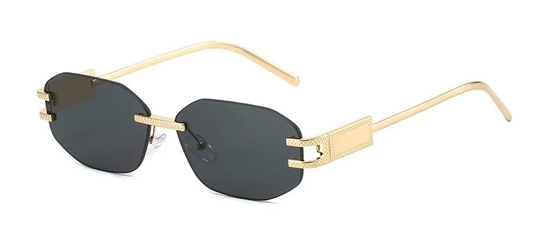 Retro Frameless Trendy Fashion Brand Sun Glasses