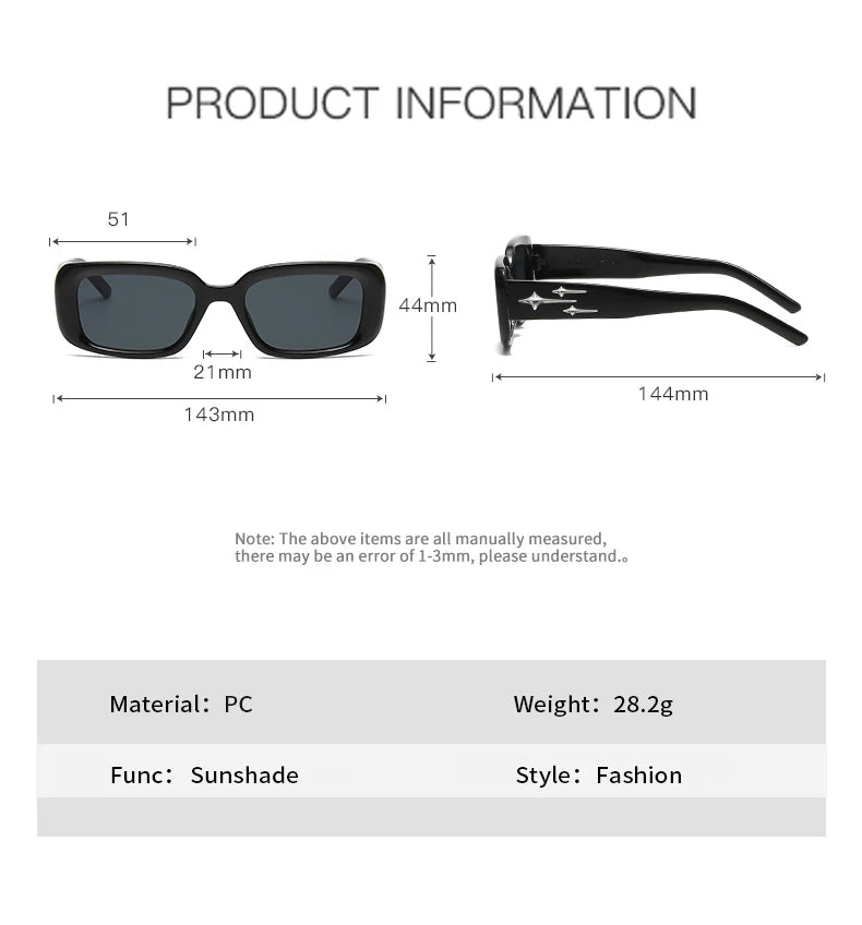 Kitten Eye Retro Y2K Style Small Square Sunglasses