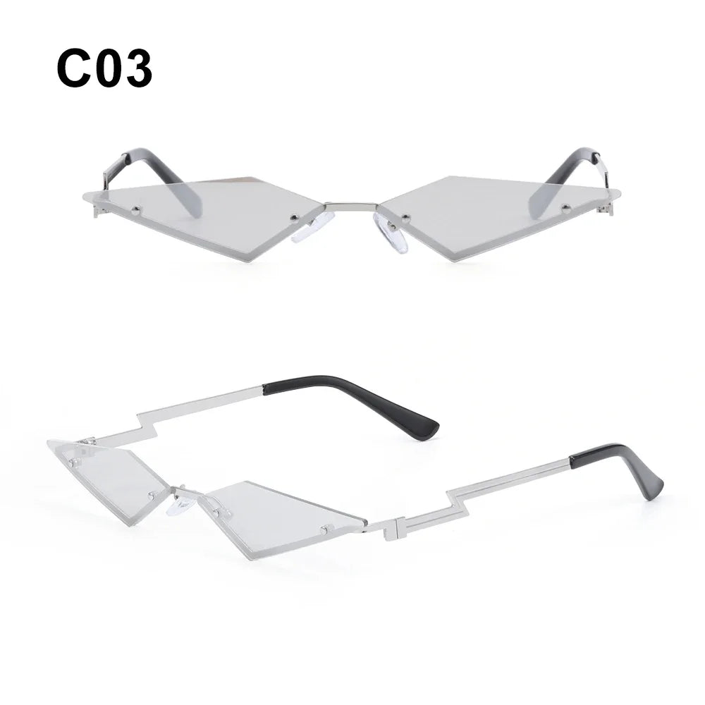Rimless Sunglasses Diamond Shape Trending Vintage HELLOWEEN Sunglasses