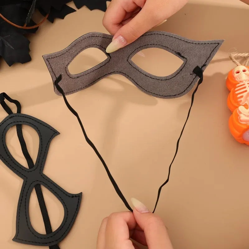 Half Face Mask Elastic Band Black Eye Mask Halloween Party