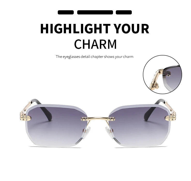Hiking Rimless Square Anti Light Glasses