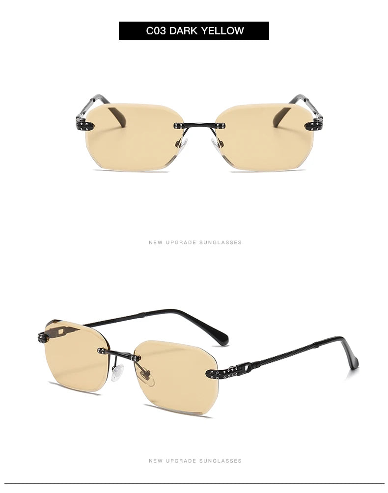 Hiking Rimless Square Anti Light Glasses