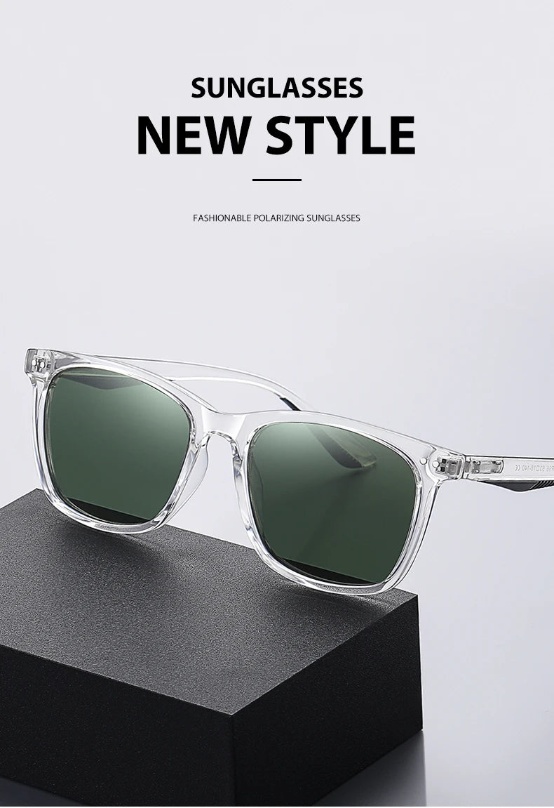 Retro Transparent Korean Square Polarized Sunglasses