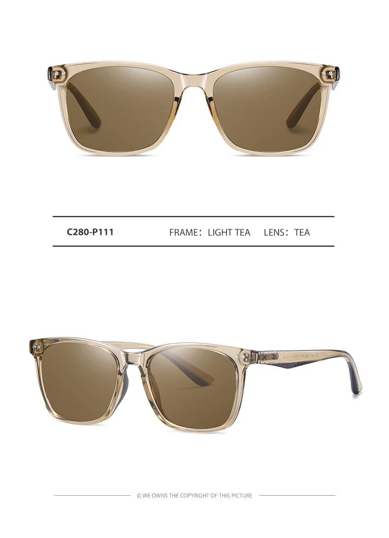Retro Transparent Korean Square Polarized Sunglasses