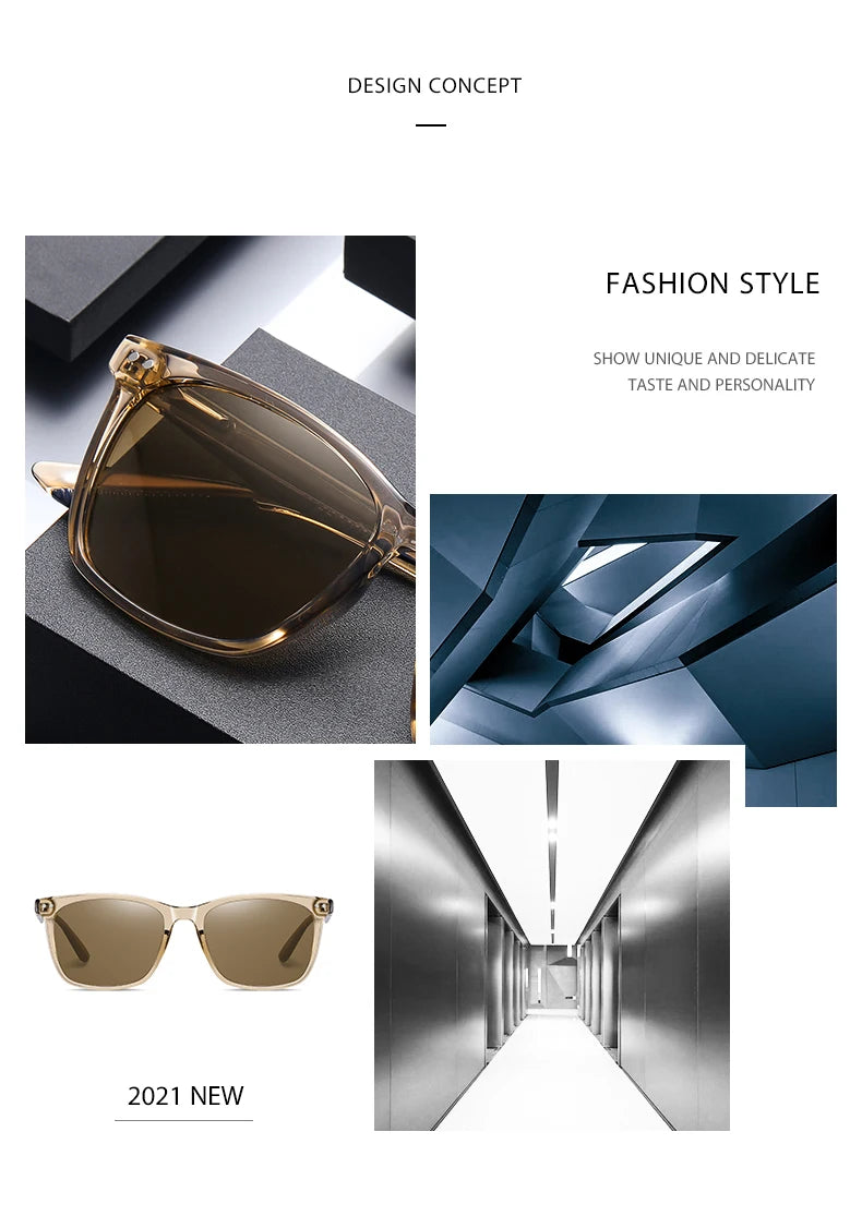Retro Transparent Korean Square Polarized Sunglasses