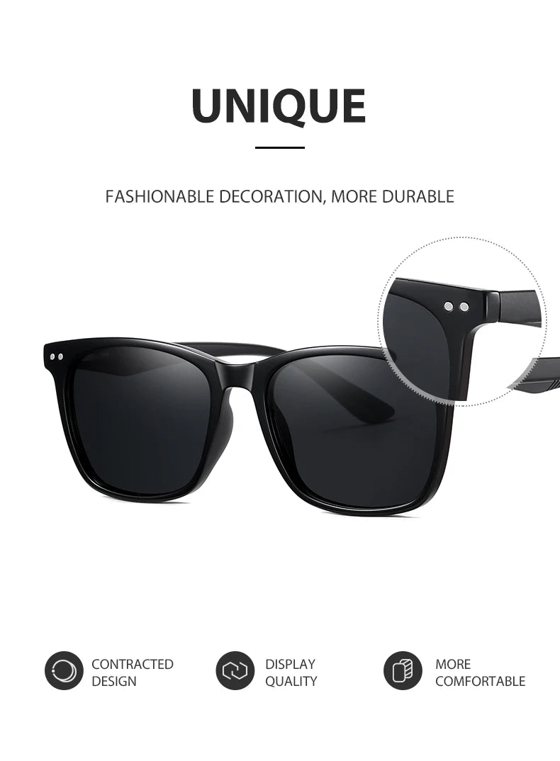 Retro Transparent Korean Square Polarized Sunglasses