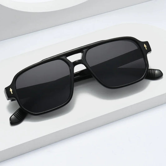 Retinosa AERIS™ — Retro Double Bridge Square Sunglasses - retinosa