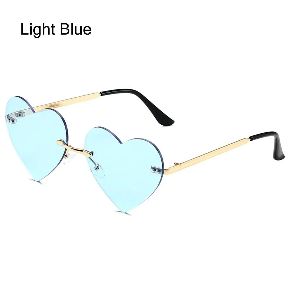 Pink Hipe Costume Party Rimless Heart HELLOWEEN Sunglasses