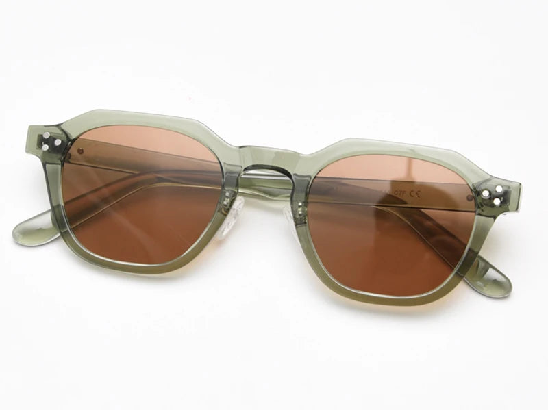 Peekaboo Korean Retro TR90 Polygon Polarized Sunglasses