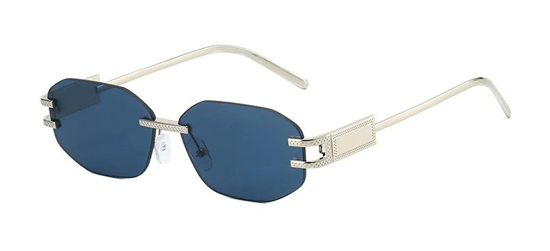 Retro Frameless Trendy Fashion Brand Sun Glasses
