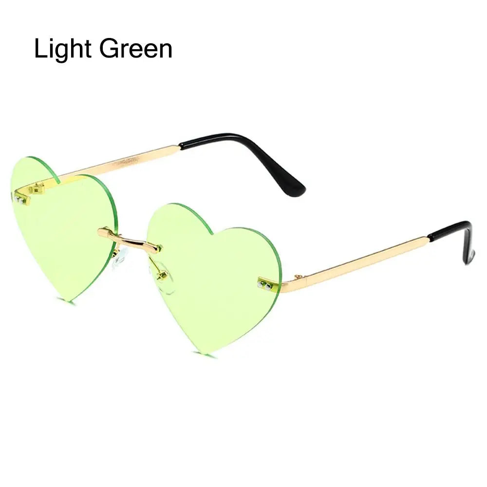 Pink Hipe Costume Party Rimless Heart HELLOWEEN Sunglasses