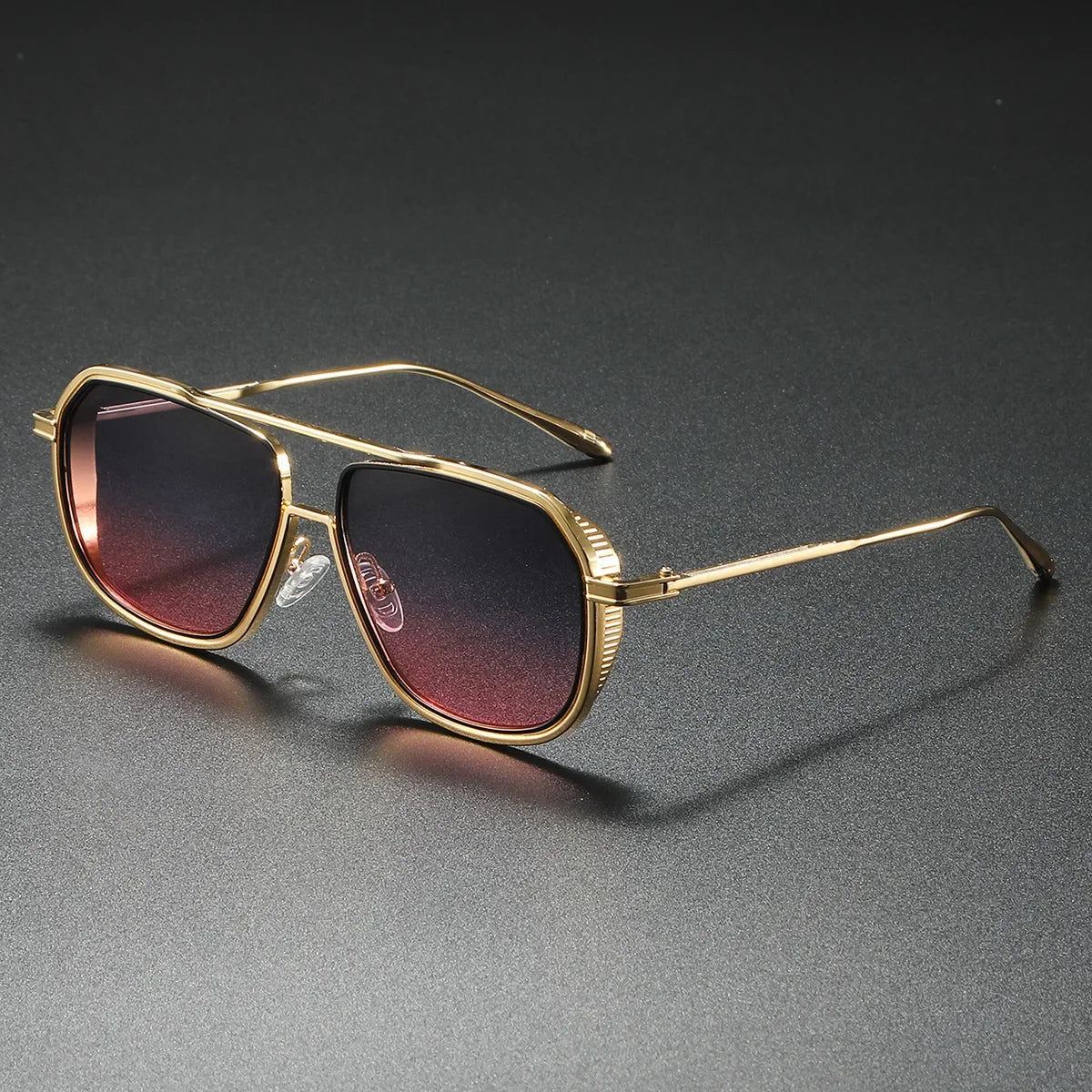 Metallic Pilot Frame Casual Gradient Premium Sunglasses
