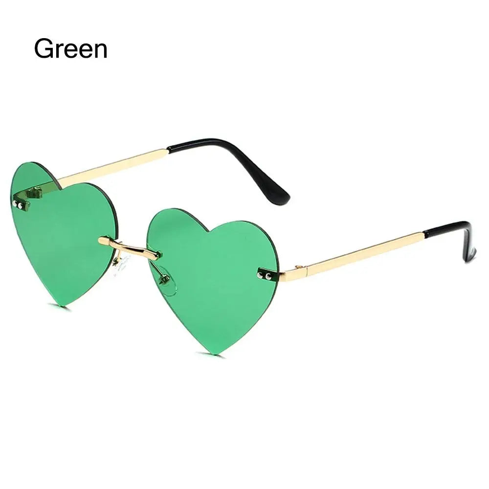 Pink Hipe Costume Party Rimless Heart HELLOWEEN Sunglasses