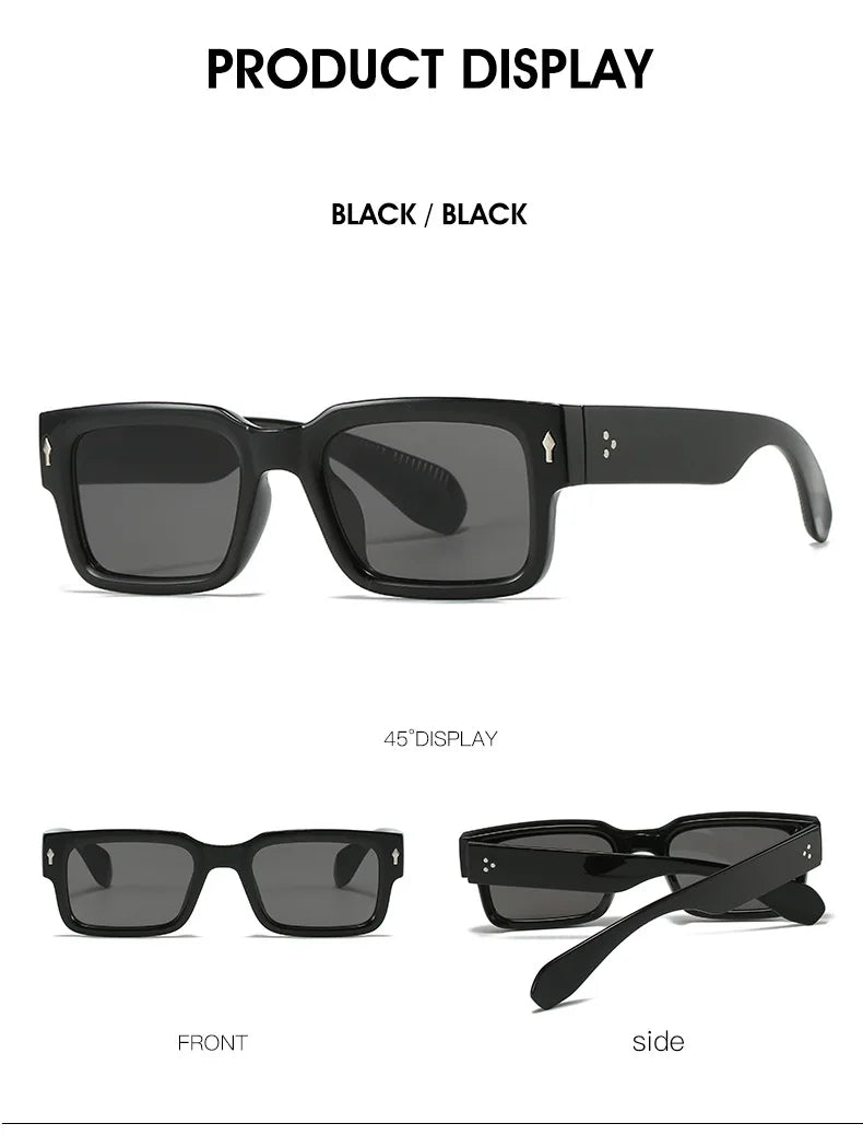 Classical Retro Square Rivet Sunglasses