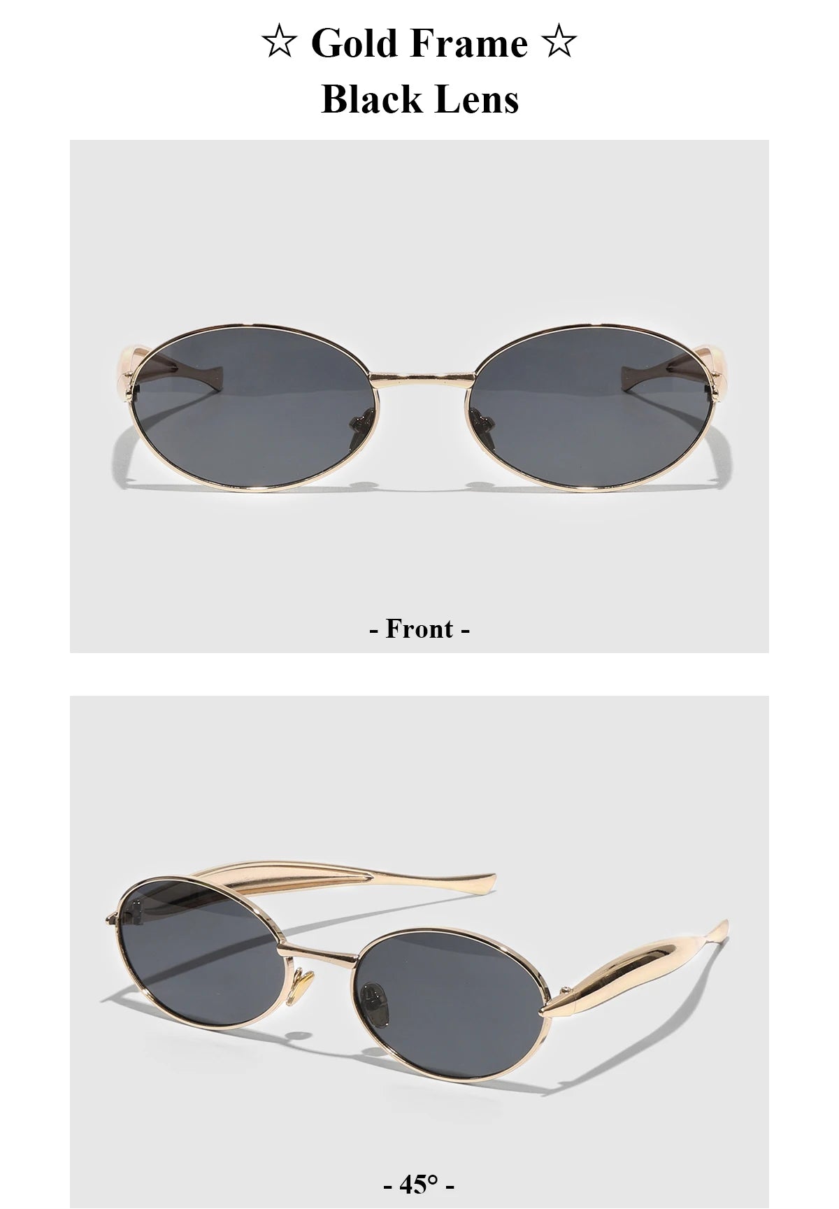Luxury Metal Frame Cat Eye Oval Women's Sunglasses