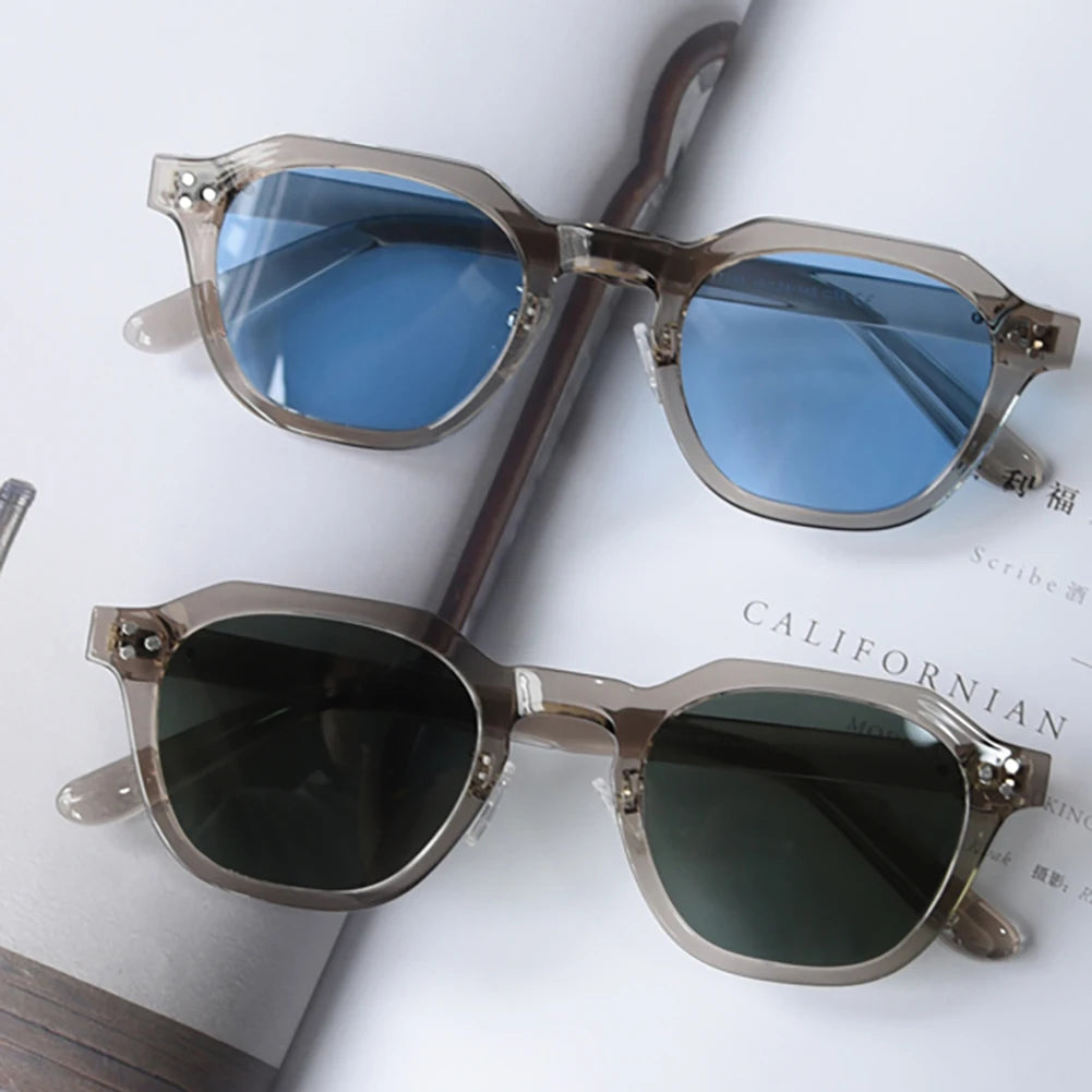 Peekaboo Korean Retro TR90 Polygon Polarized Sunglasses
