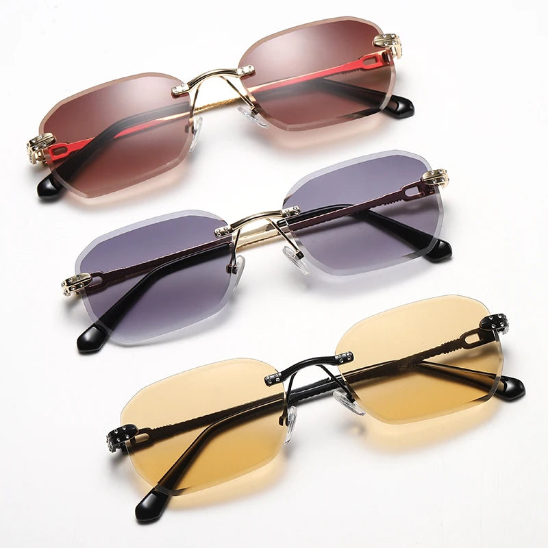 Hiking Rimless Square Anti Light Glasses
